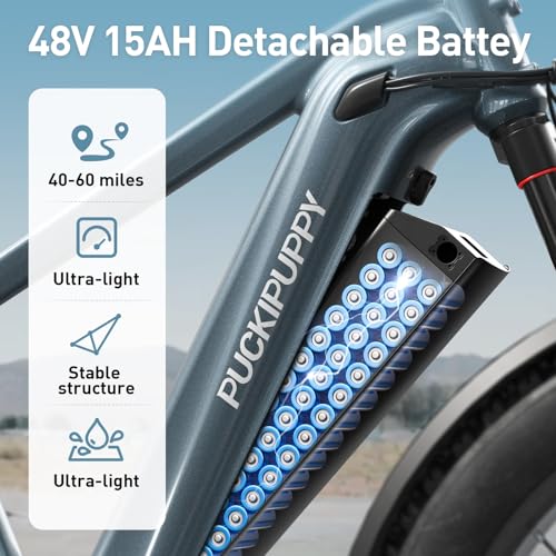 Electric Bike for Adults with 960W(Peak), 26" Fat Tire Electric Mountain Bike，48V 15AH Removable Battery Ebike