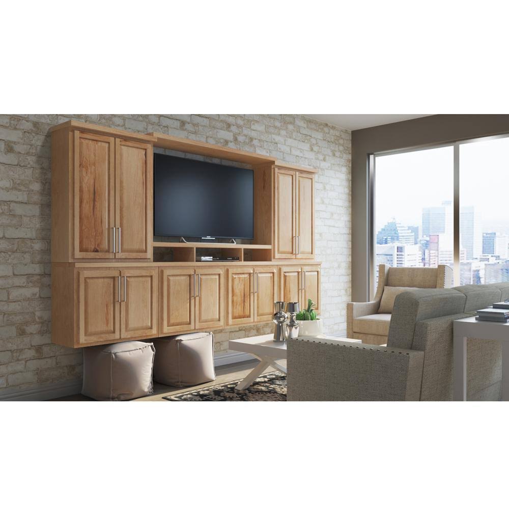 Hampton Assembled 30x34.5x24 in. Base Kitchen Cabinet with Ball-Bearing Drawer Glides in Natural Hickory