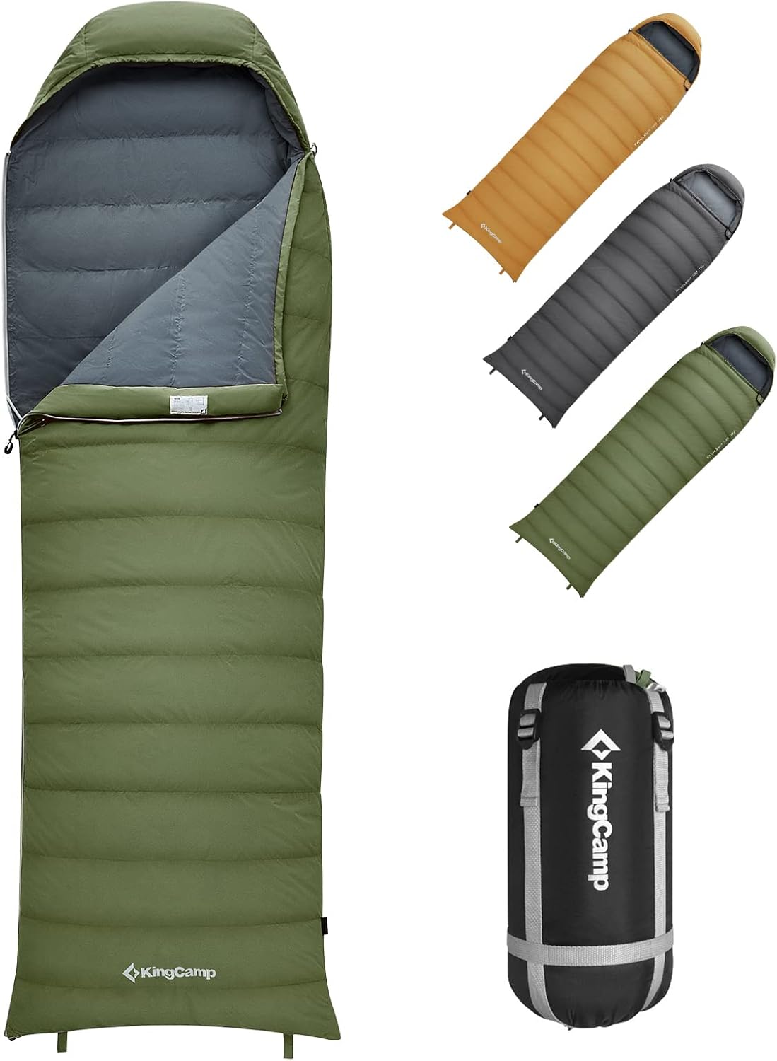 Kingcamp Down Sleeping Bag 650 Fill Power Ultralight Compact Portable 0 Degree Sleeping Bags for Adults Cold Weather Backpacking Camping Hiking