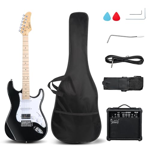 GLARRY Electric Guitar, 39" Full Size Electric Guitar Kit with HSS Pickup Coil Split for Beginner, 20W Amp and Accessories Pack Guitar Bag (Sunset)