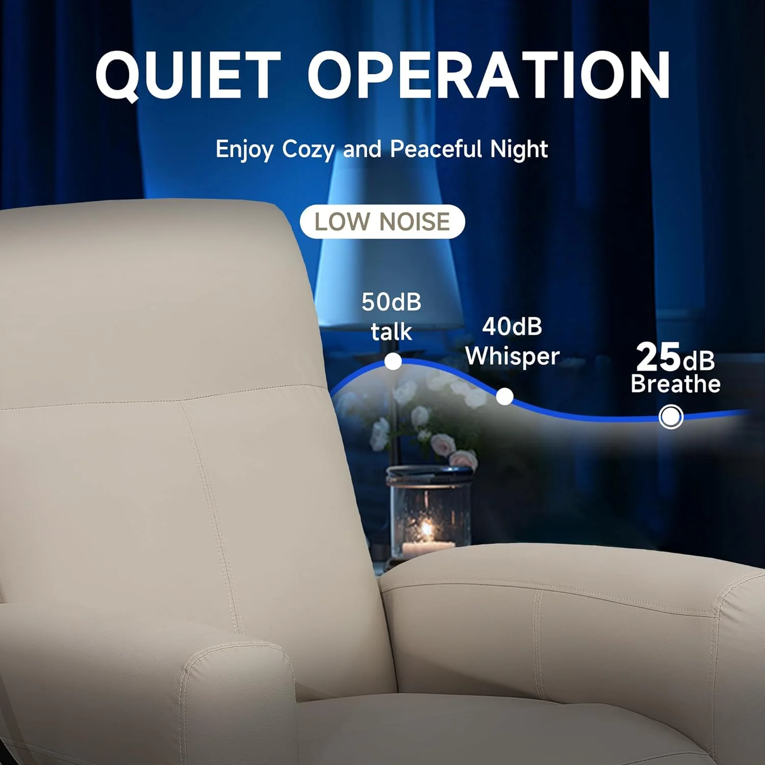 Alwalue Swivel Rocking Chair Power Recliner Chair with USB Port Side Pocket and Phone Holder Rocker Glider for Nursery Living Room - Creamy White