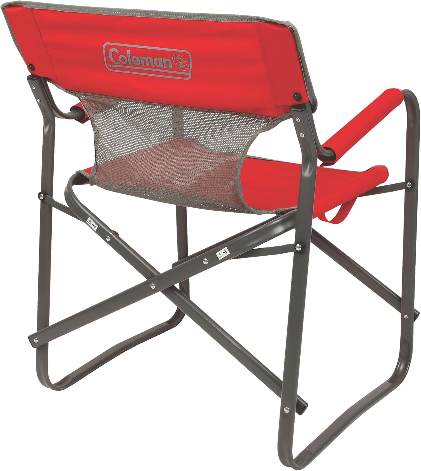 Coleman Outpost Breeze Steel Deck Chair, Portable Folding Chair with Padded Arm Outdoor Compact Folding Table