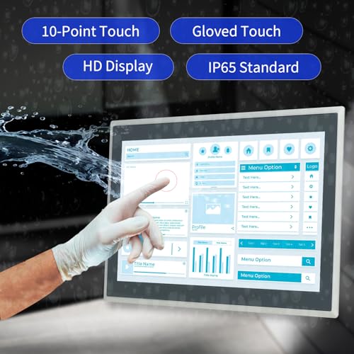 17 inch Android 11 Industrial Embedded Interactive Touchscreen Monitor, Capacitive Multi-Touch Tablet with Front IP65 Monitor, RAM 4G & ROM 32G
