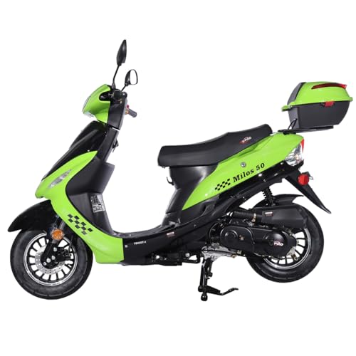 X-PRO Milos 50 Moped with 10" Aluminum Wheels, Electric/Kick Start! (Black)