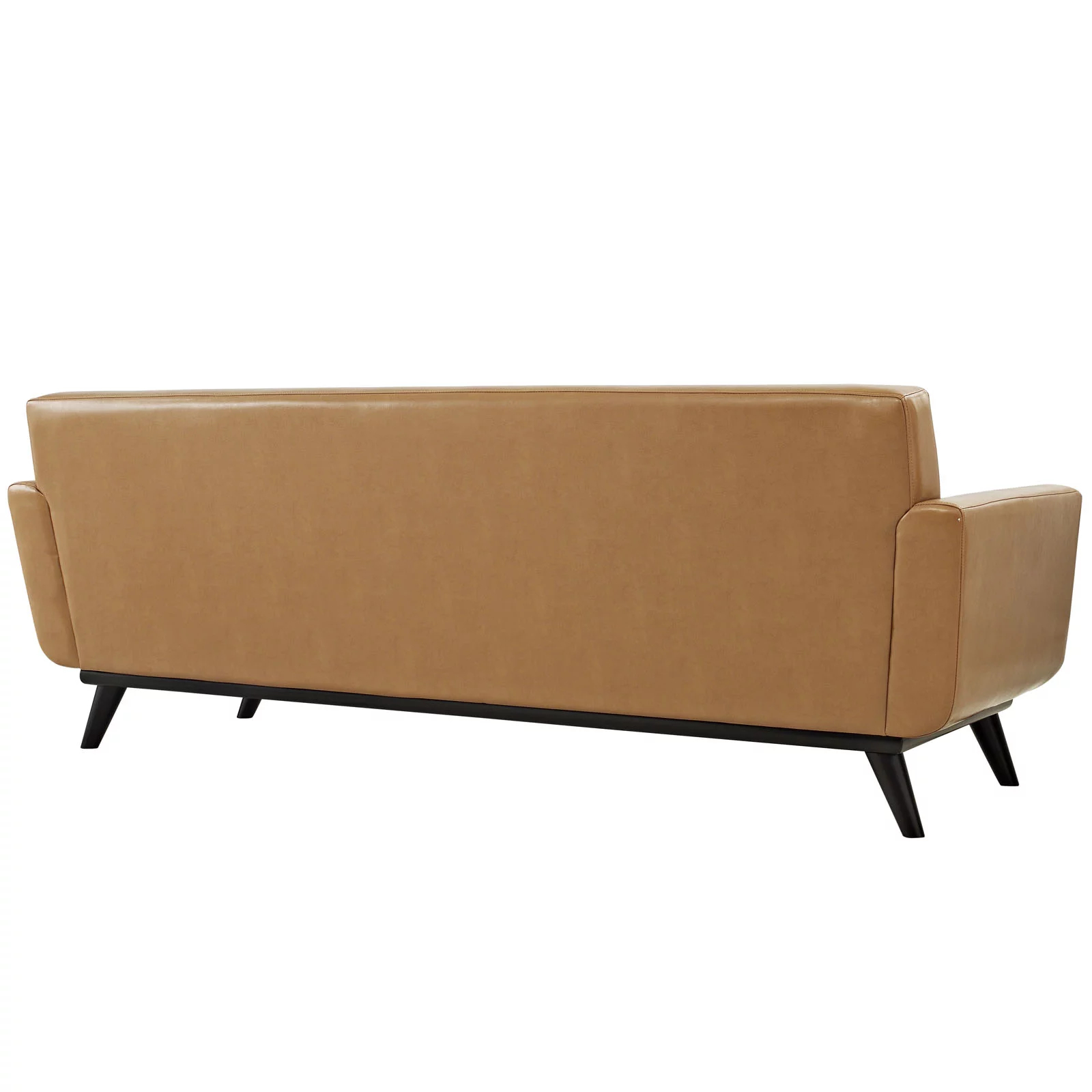 Modern Contemporary Leather Sofa, Brown Leather