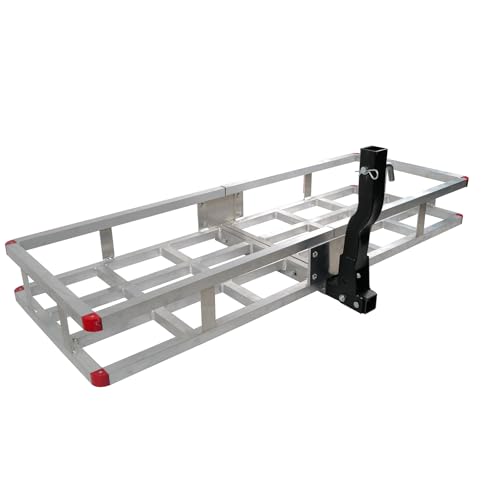 60&rdquo;x20&rdquo;x7&rdquo; Aluminum Hitch Cargo Carrier Trailer Hitch Mount for RV's, Trucks, SUV's, Vans, Cars with 2" Hitch Receiver