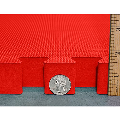 Meister X-THICK 1.5" Interlocking EVA Foam Mats - 2X Cushion for Wrestling, MMA Takedowns & Gymnastics - 2'x2' Tiles