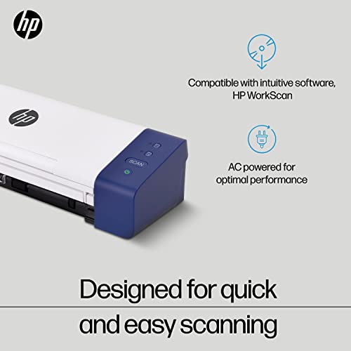 HP Compact Desktop Duplex USB Mobile Document & Photo Scanner with Auto-Feed Tray for Portable 2-Sided Digital Scanning, Model HPPS200