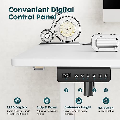 Standing Desk, Adjustable Height Electric Sit Stand Up Down Computer Table