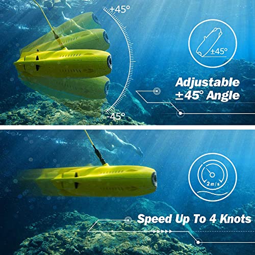 Underwater Drone Underwater Omnidirectional Movement 4K UHD Camera VR Headset Real-Time Control LED True 360° Ultra Wide Angle Posture Lock Slow