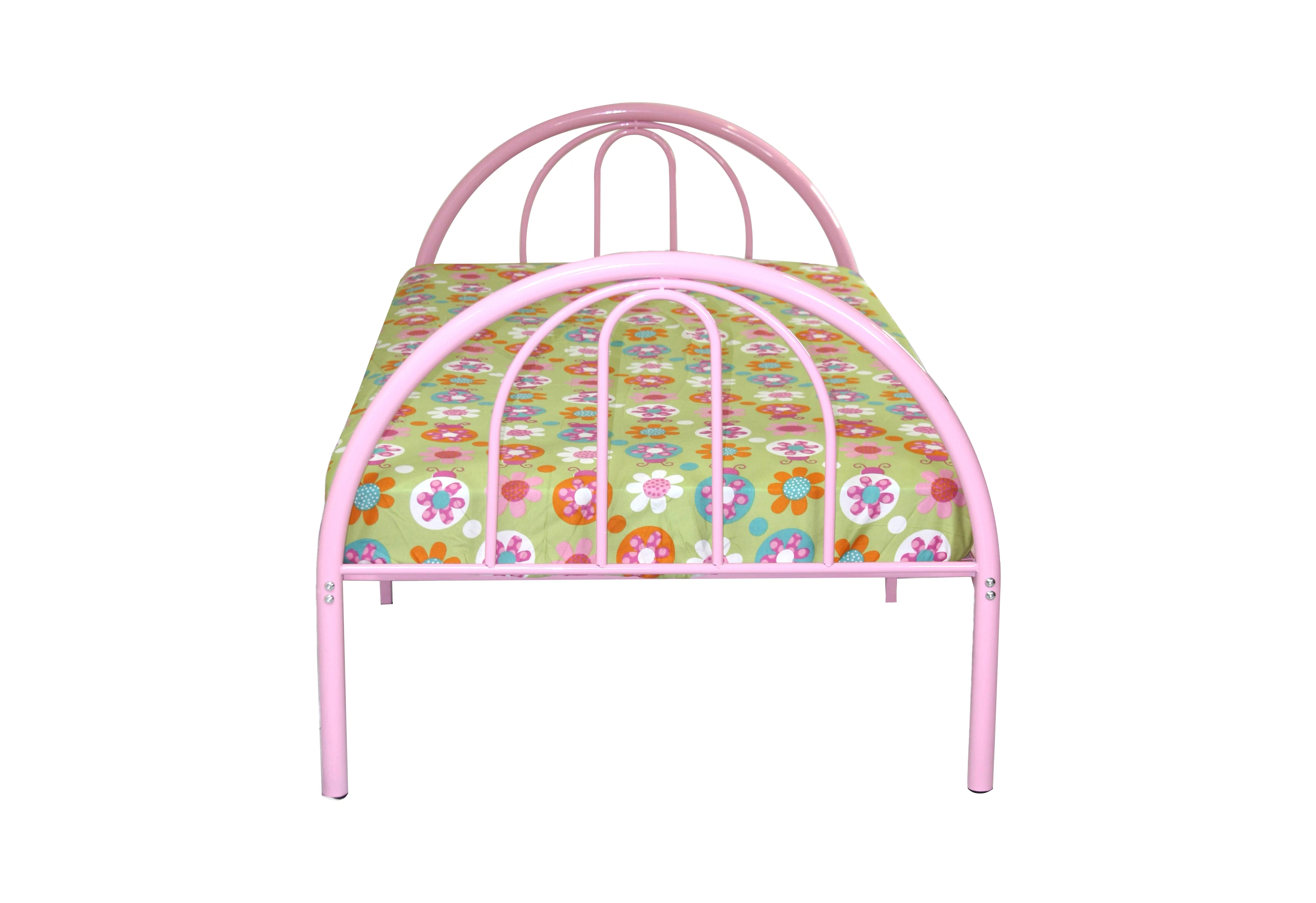 BK Furniture Brooklyn Classic Metal Bed, Twin, Pink