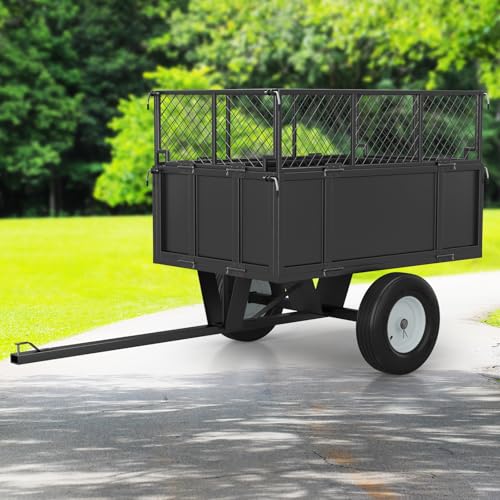 Heavy Duty Utility Trailer, 750lbs Capacity 17 Cu. Ft. ATV Dump Trailer, Garden and Lawn Mower Trailer with Removable Sides