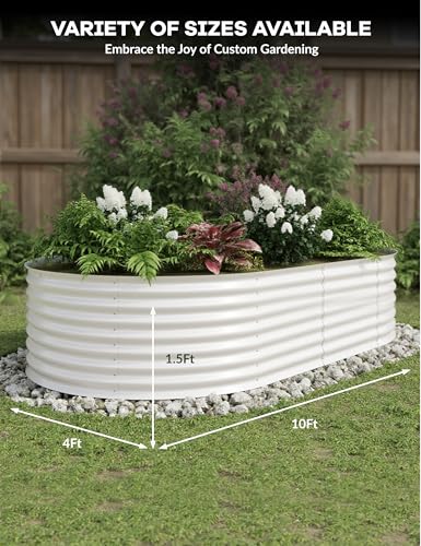 10x4x1.5ft Raised Garden Bed,Galvanized Raised Planter Boxes Outdoor with Easy Assembly, Large Garden Bed for Vegetables, Fruits, Flower