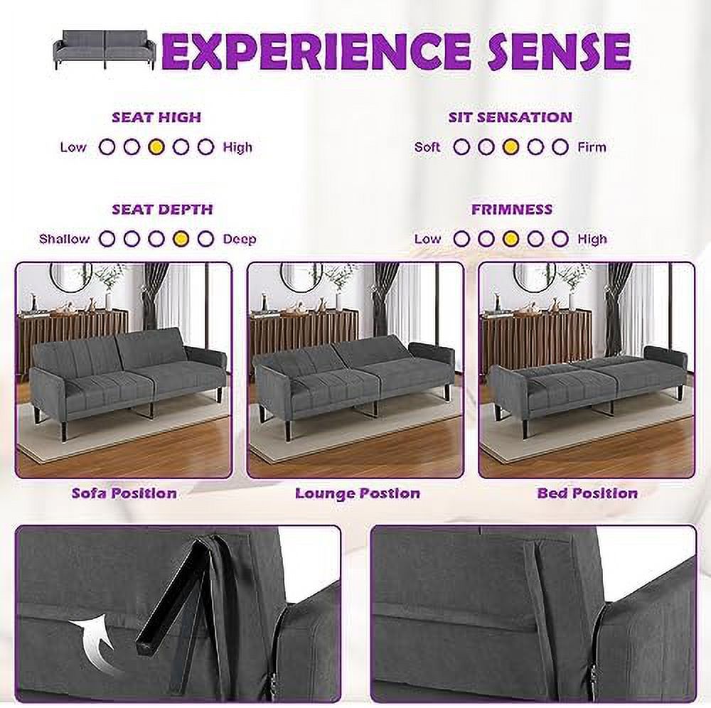 xrboomlife Mid-Century Modern Button Tufted Upholstered Sofa Couch w/ 2 USB Charging Ports  Fabric Love Seats for Small Space  Living Room  Apartment