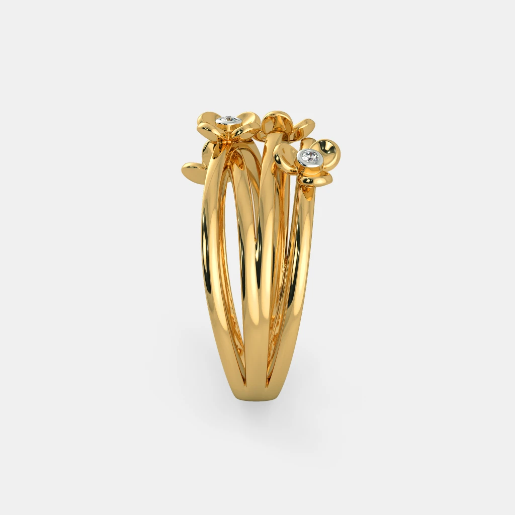 SILBERO INDIA Timeless Elegance: Ira Diamond Ring in 18Kt Yellow Gold - 0.040 Ct Diamonds, Bezel Setting (5.49g