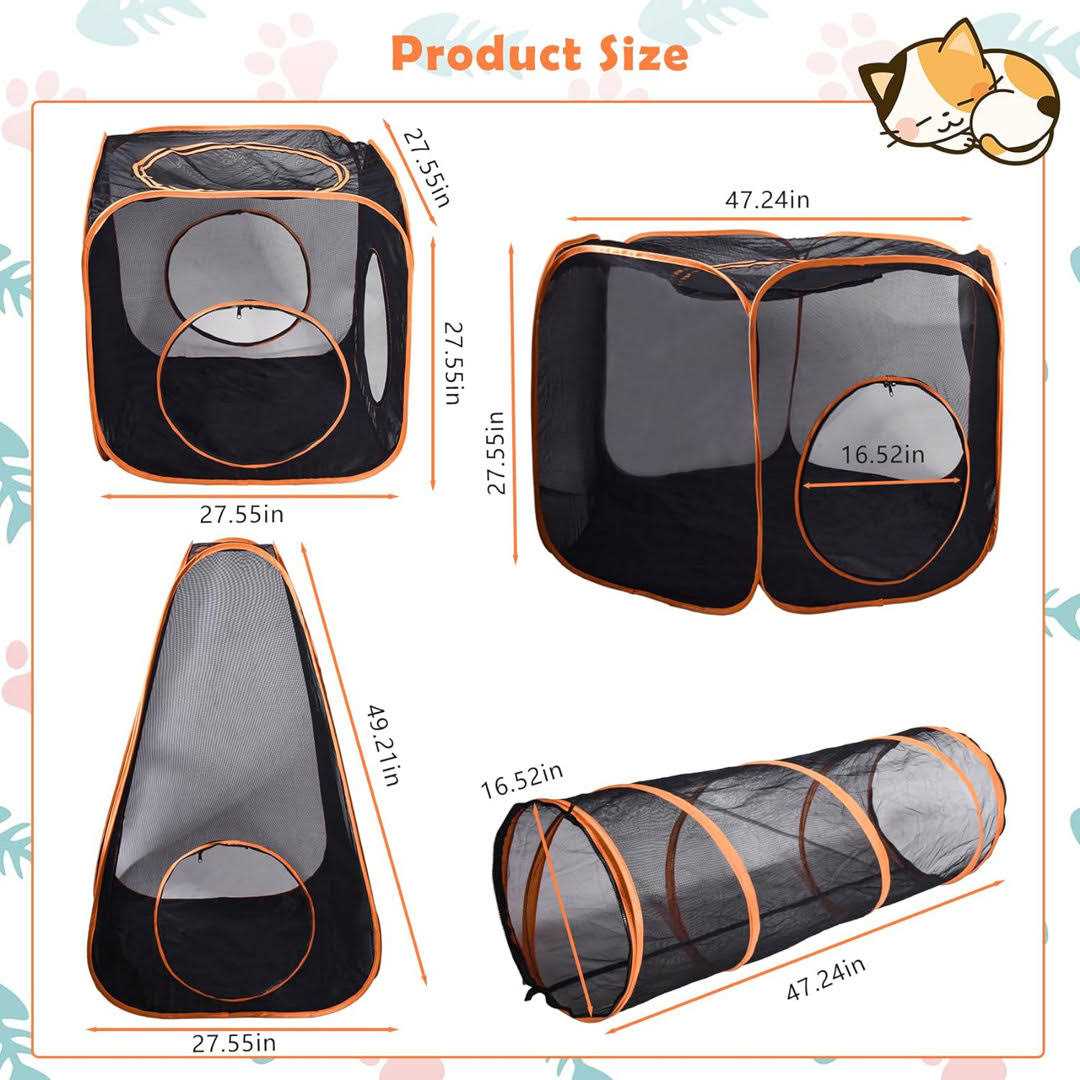 6-in-1 Tent Portable Playpen Enclosures with Tunnel for Cat Dog and Small Animals ColourTree - Pet Supplies online store
