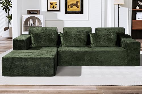 HABUTWAY 105" L-Shape Modular Sectional Sofa Couch for Living Room,No Assembly Required,Modular Comfy Sofa with Deep Seat for Living Room Bedroom