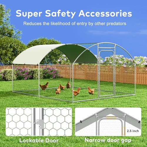 Large Metal Chicken Coop with Waterproof and UV-Resistant Cover