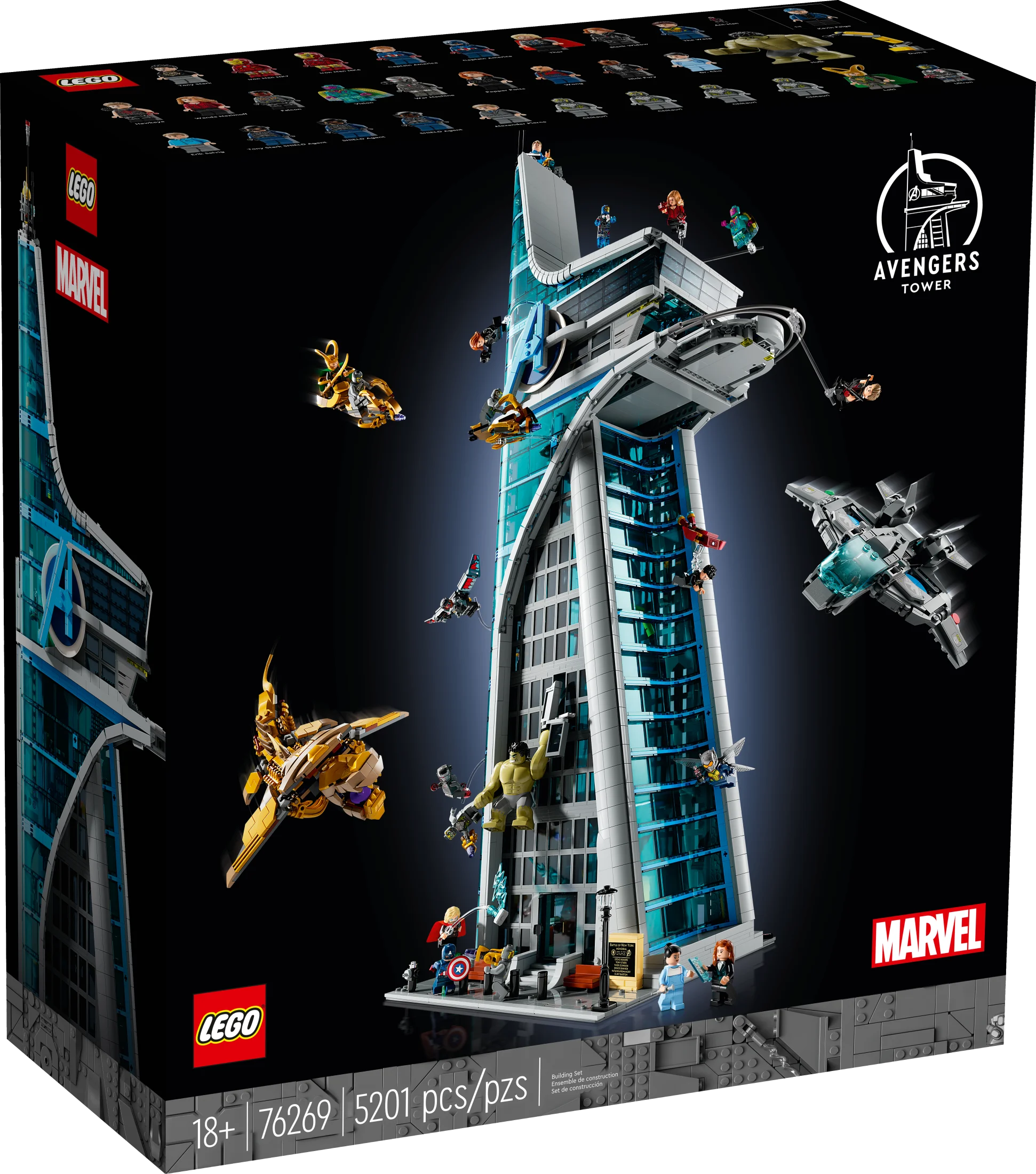 LEGO Marvel Avengers Tower Building Kit, Detailed Recreation of the Iconic HQ Featuring Classic Movie Scenes, 31 Figures and Authentic Accessories