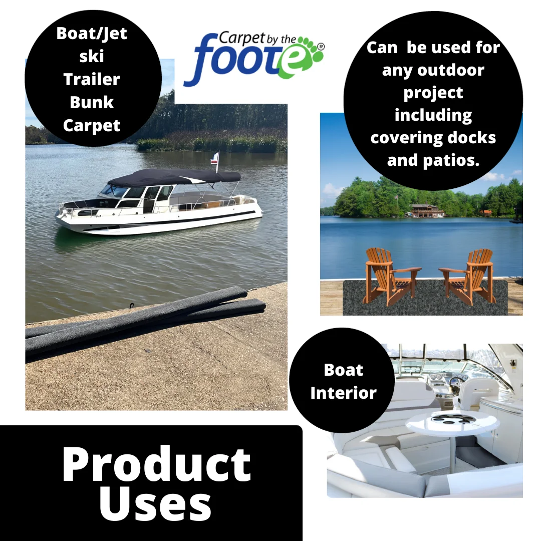 Carpet by the Foote, 20oz. Boat Trailer Bunk Carpet, 12"(in.) x 40'(ft.), Midnight