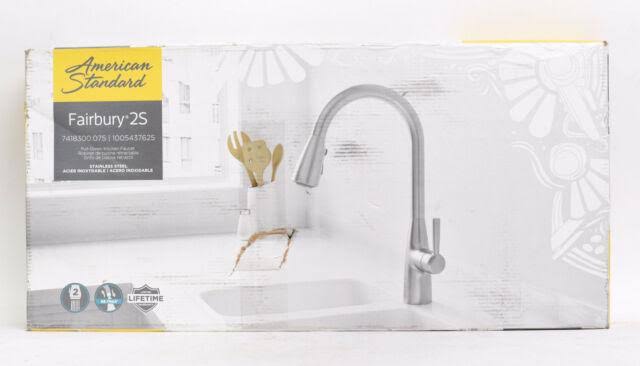 American Standard Fairbury 2S Single-Handle Pull-Down Sprayer Kitchen Faucet in Stainless Steel 7418300.075