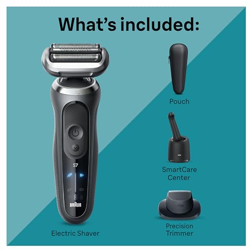Braun Electric Shaver for Men, Series 7 7171cc, Wet & Dry Shave, Turbo & Gentle Shaving Modes, Waterproof Foil Shaver with Precision Trimmer