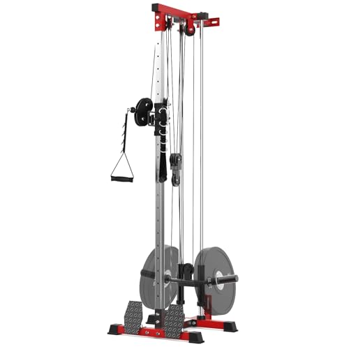 Wall Mount Cable Machine,LAT Power Cable Machine, LAT Pull Down and LAT Row LAT Tower,Cable Crossover Machine with 20 Positions