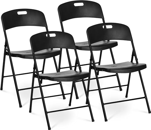 Oline Folding Chair, Indoor Outdoor Plastic Commercial Stackable Foldable Guest Chairs for Events Office Wedding Party Picnic Kitchen Dining