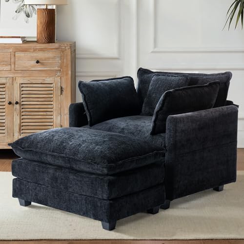 SweetGO corporation 40" Chenille Lounge Chair for Reading, Modern Couch Cozy Sofa Bed