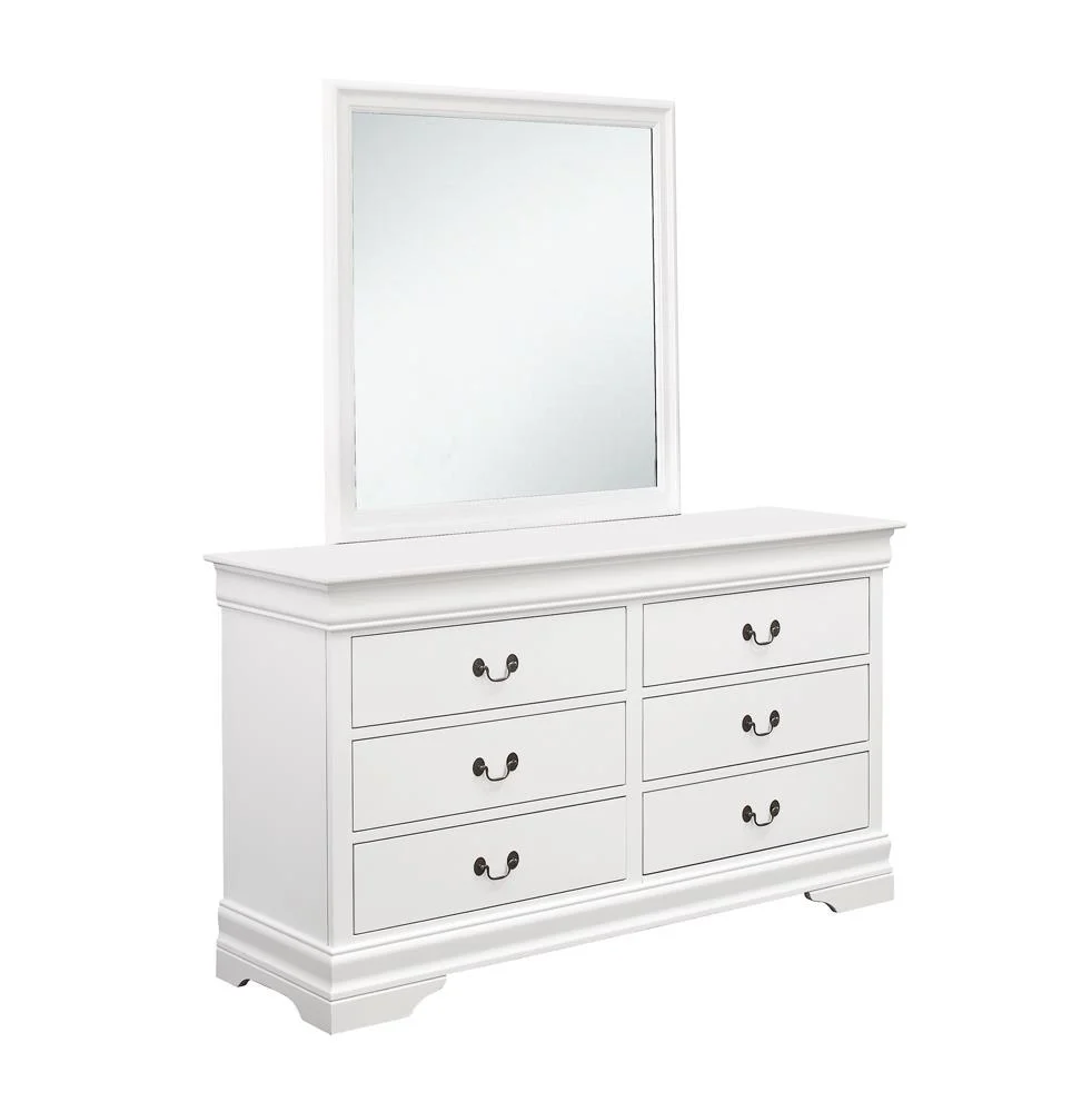 Coaster Louis Philippe Traditional 6-Drawer Wood Dresser in White
