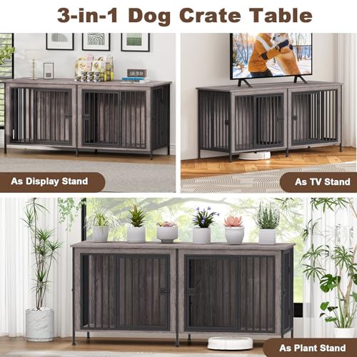 EasyCom 39.96" XL Wooden Large Dog Crate Furniture for Medium and Large Breed