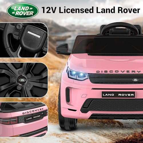 12V Licensed Land Rover Kids Electric Car w/Parent Remote Control, Bluetooth, Music, Shock Absorbers, LED Lights