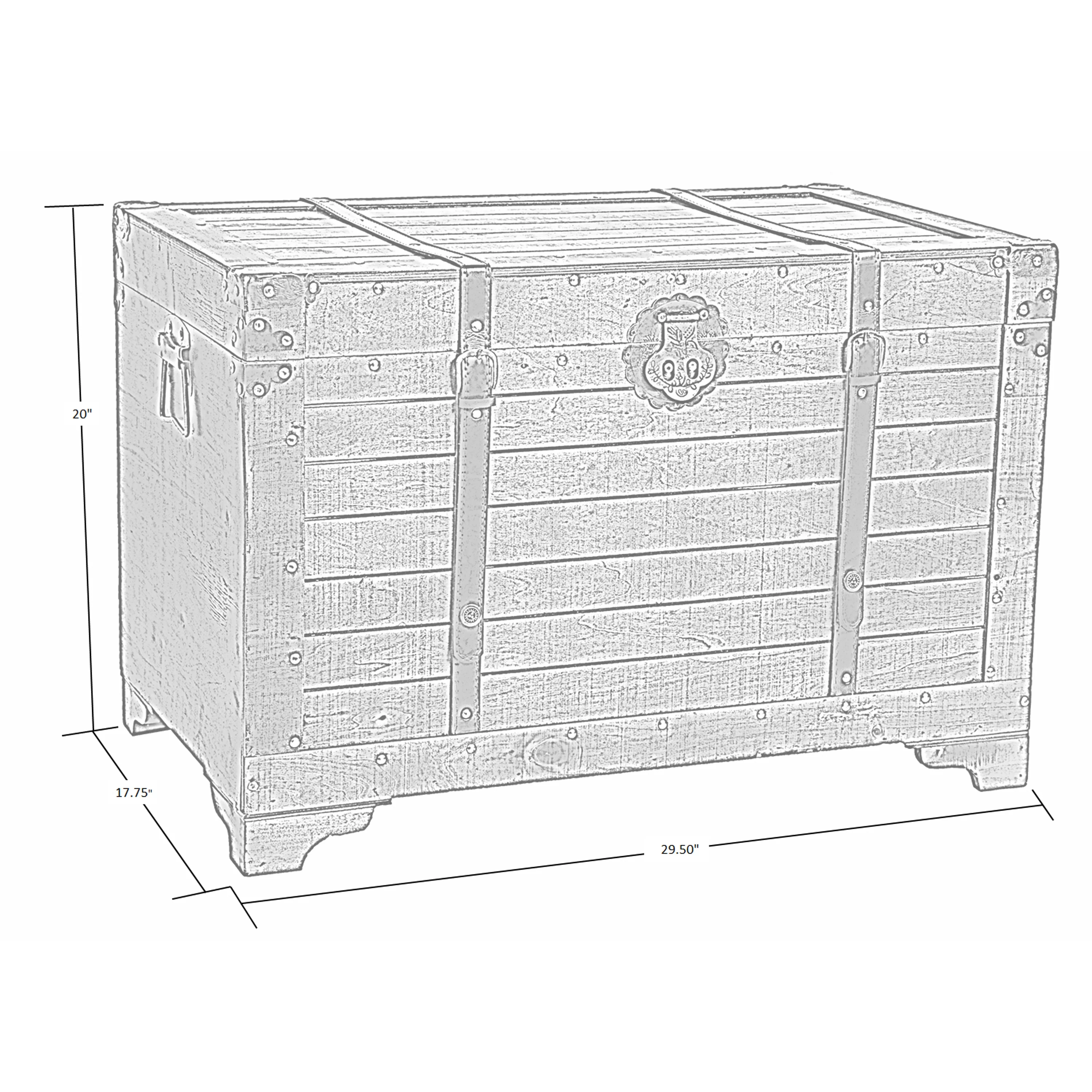 Old Fashioned Large Natural Wood Storage Trunk and Coffee Table