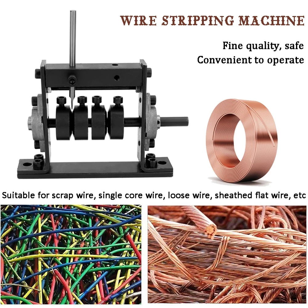 Manual Portable Wire Stripping Machine Scrap Cable Peeling Machines Stripper for 1-30mm Hand Tool Can Connect Hand Drill