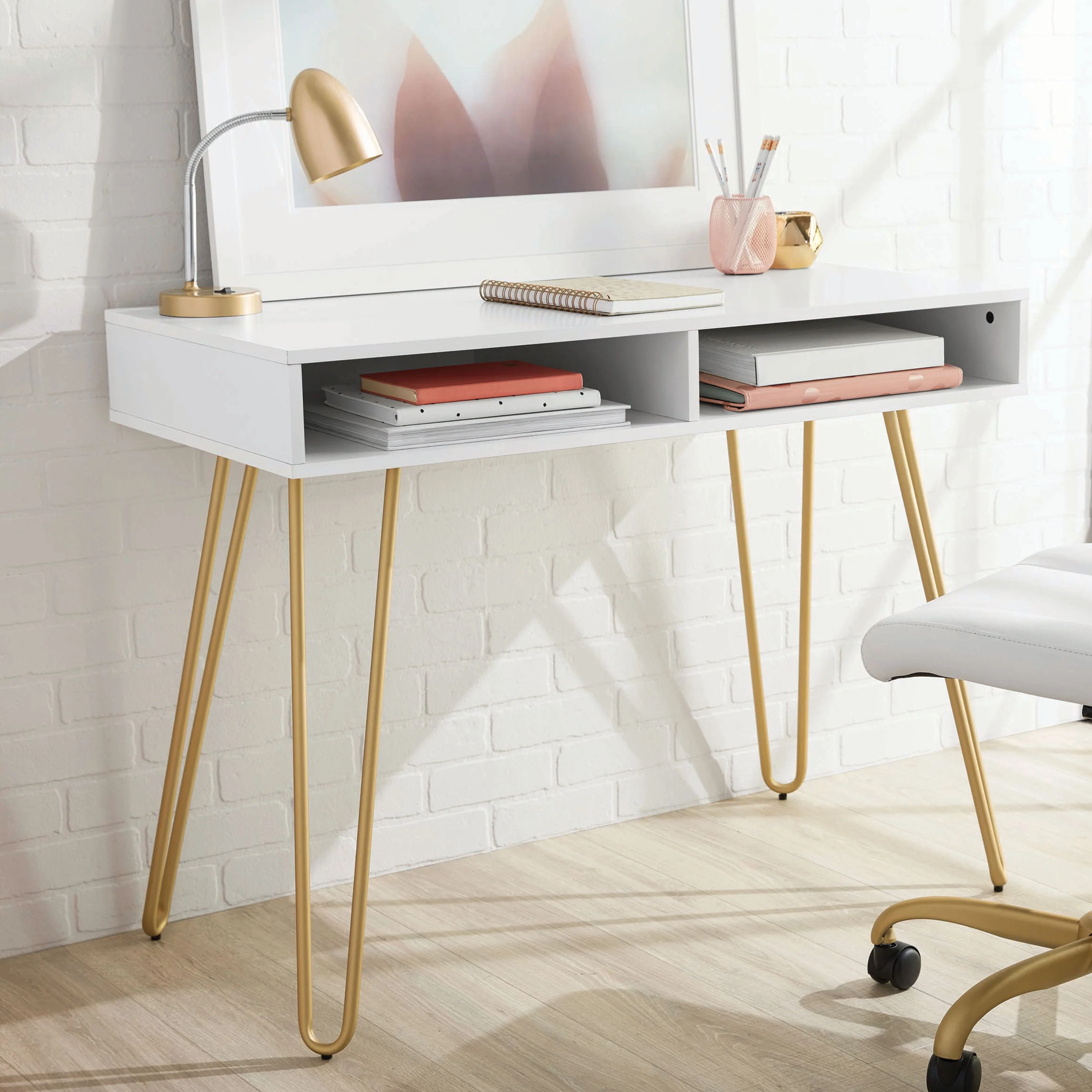 Mainstays Hairpin Writing Desk, Multiple Finishes
