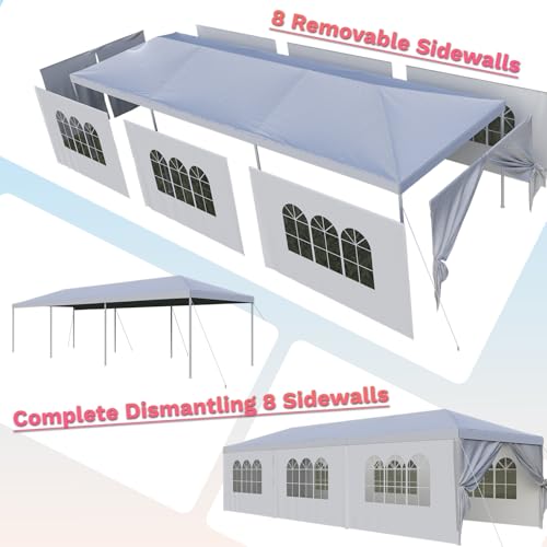 Flamaker Heavy Duty 10'x30' Party Tent Canopy - Waterproof Wedding & Event Shelter with Removable Sidewalls, 2 Doors
