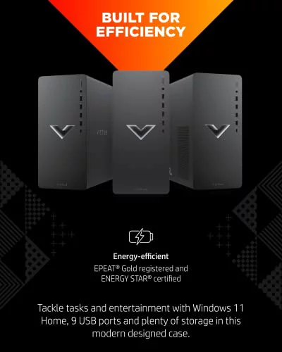 HP Victus 15L Gaming Desktop Computer Bundle PC, AMD Ryzen 7 Processor, AMD Radeon Graphics, 16 GB SDRAM, 512 GB SSD, Windows 11 Home OS