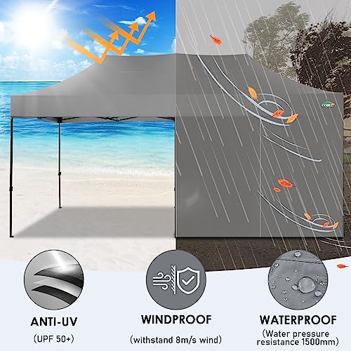 COBIZI 10x20 Heavy Duty Pop up Canopy Tent with 6 sidewalls Easy Up Commercial Outdoor Wedding Party Tents for Parties All Season Wind & Waterproof