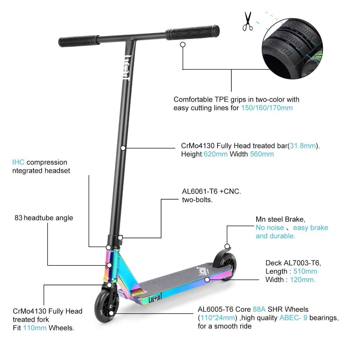 Limit LMT69 Professional Scooter-Trick Scooter-Intermediate Beginner Stunt Scooter Suitable - Sports Supplies Online Store