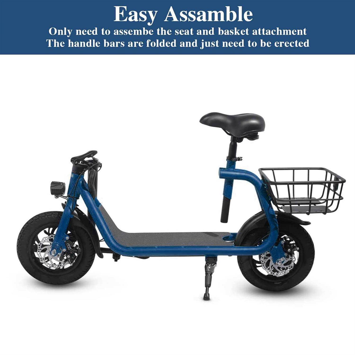 SEHOMY Electric Scooter Adults with Seat Portable Scooters for Adults 15.5mph Lightweight - Sports Supplies Online Store