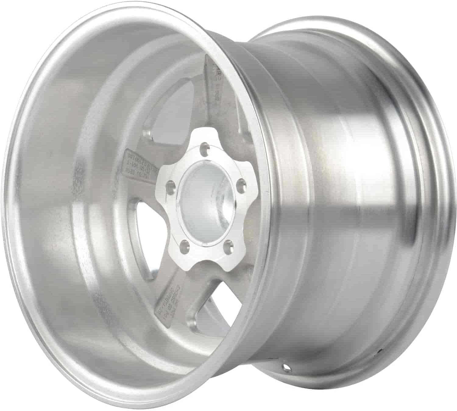 JEGS Sport Star Aluminum Wheel 15” x 10” | 5 x 4.5” Wheel Bolt Pattern Spacing | -25 mm Offset | 4.5” Backspacing | Polished Finish | 3.27” Center