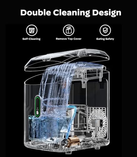 Nugget Ice Maker Countertop, Silonn Chewable Pellet Ice Machine with Self-Cleanin Function, 33lbs/24H Portable Ice Makers for Home Kitchen Officce