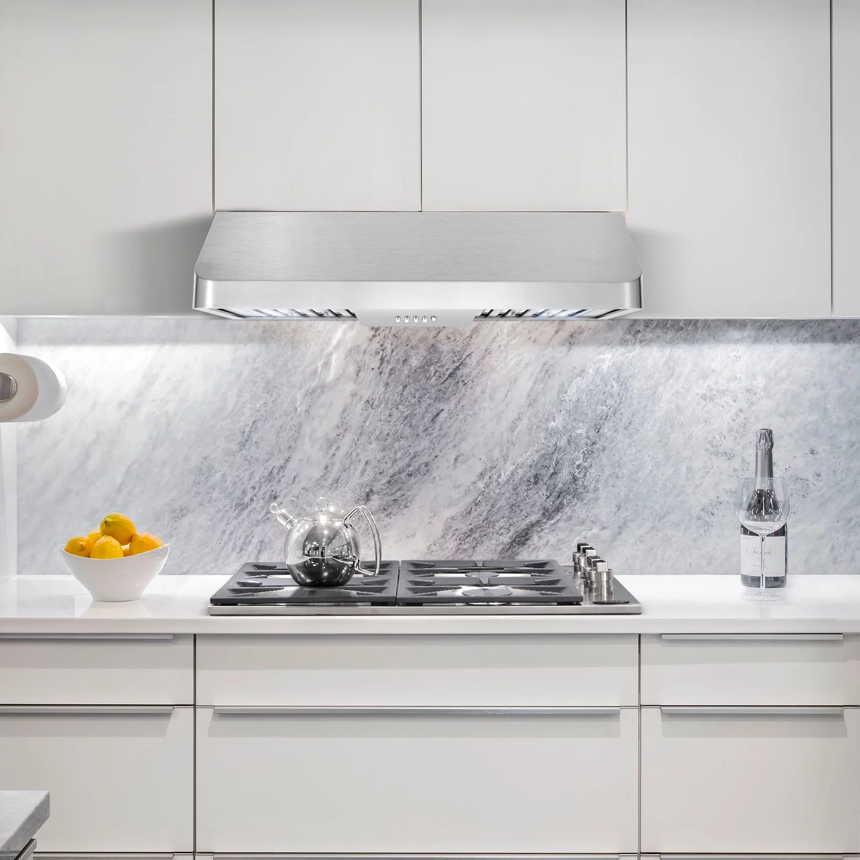 Cosmo 2 Piece Kitchen Appliance Package with 30" Freestanding Electric Range Kitchen Stove & 30" Under Cabinet Range Hood Kitchen Hood Kitchen