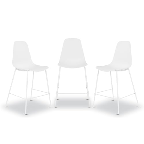 POLY & BARK Isla Modern Kitchen Chairs Set of 4 - Plastic Dining Chair with Metal Legs