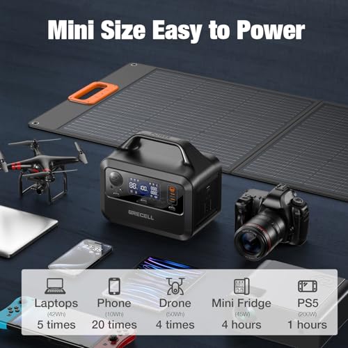 GRECELL Portable Power Station 300W, 230Wh LiFePO4 (LFP) Battery, 1.5hrs Fast Charging, 2 Up to 300W(Peak 600W) AC Outlets