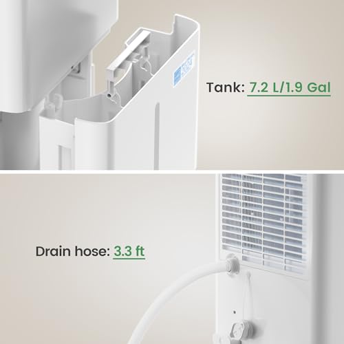 Waykar 80 Pint Energy Star Dehumidifier for Home, Basement, Large Rooms up to 5,000 Sq. Ft. - Auto Defrost, Ultra Quiet(40 dB), Auto Comfort Mode