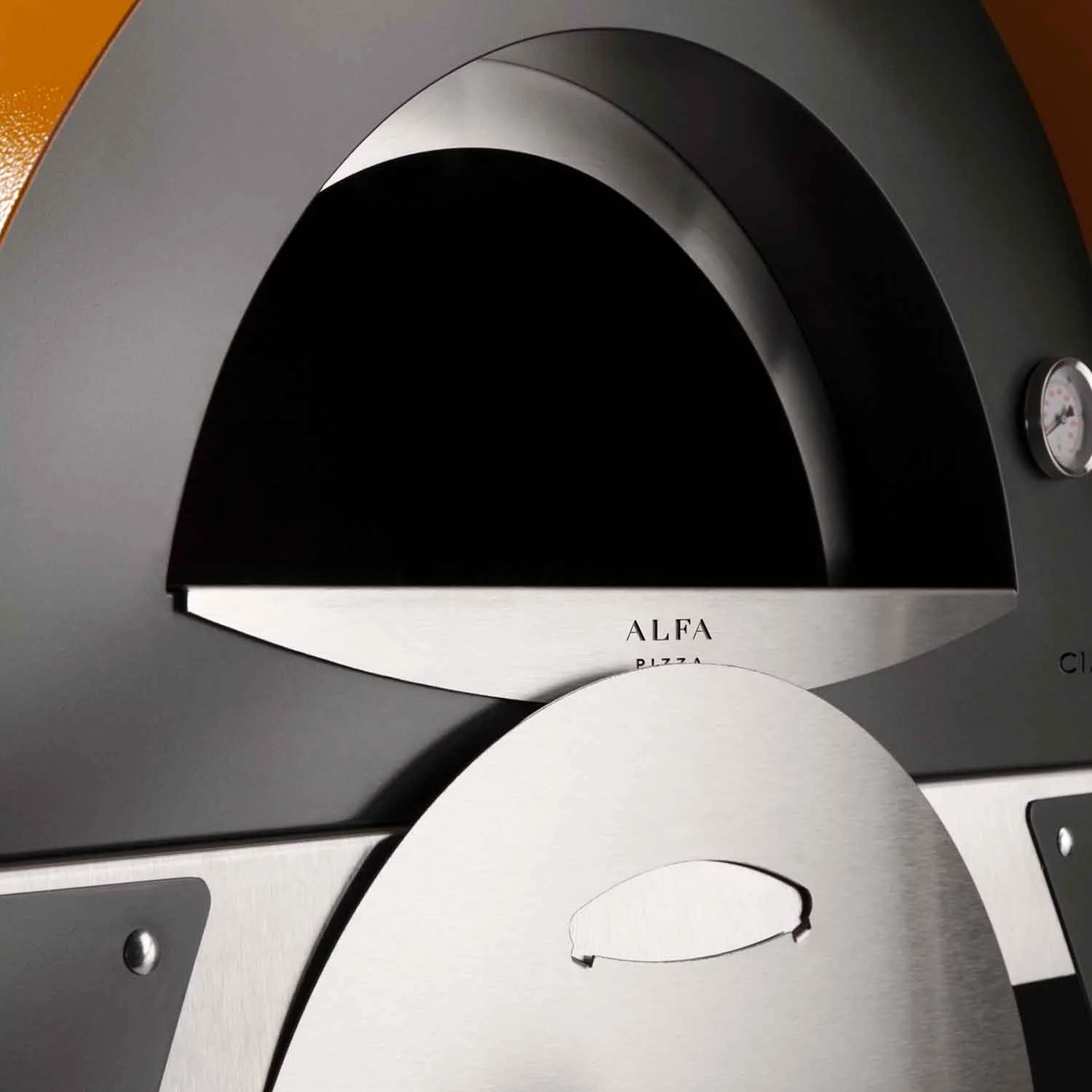 Alfa Ciao M 27" Wood Fired Pizza Oven on Base, Silver Gray