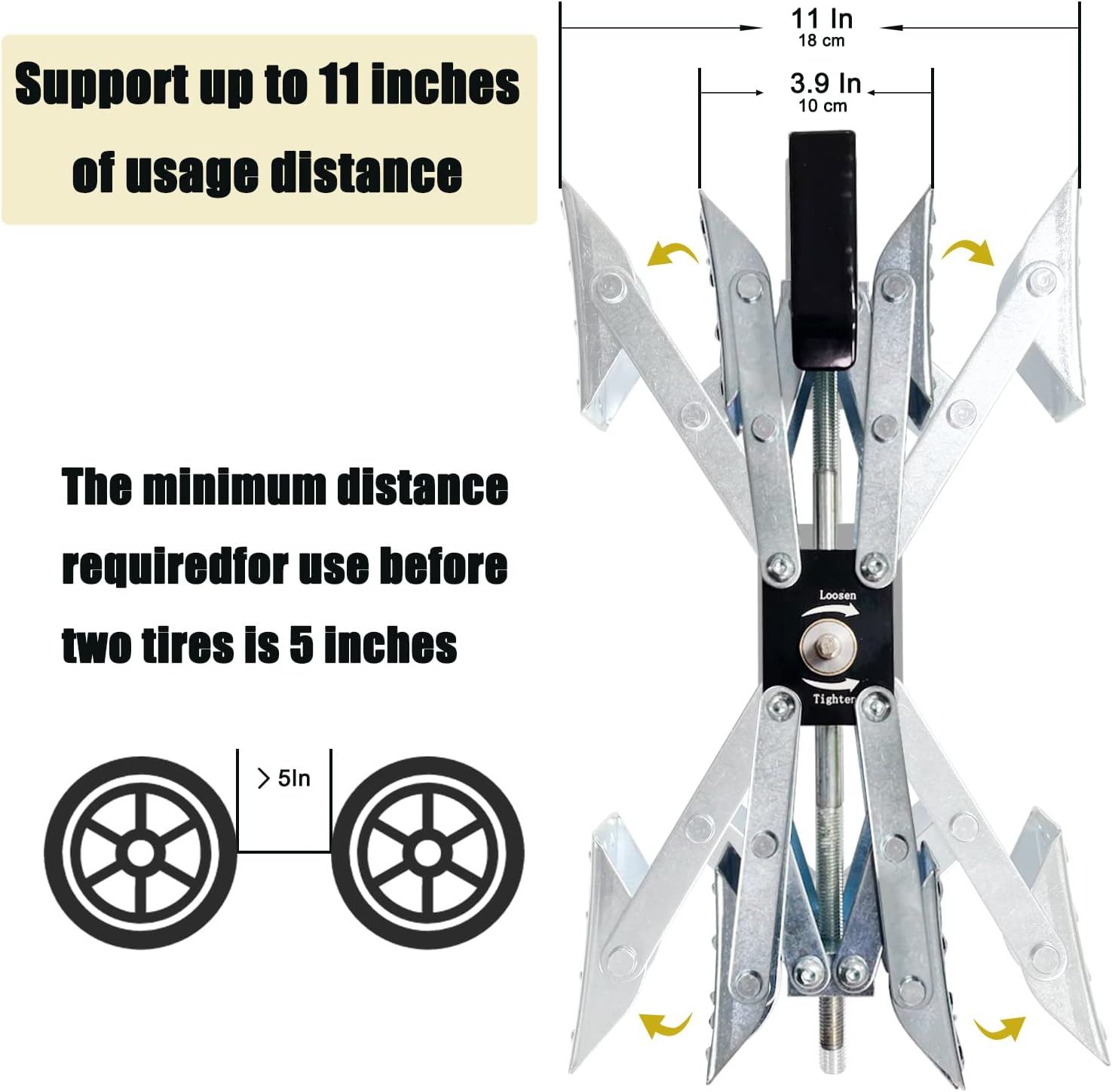 Virego X-Shaped Camper Wheel Chock Stabilizer (Allow Drill Adjust) - 2 Pack, Dual Axel Wheel Chock Tire Stabilizer Scissor for RV, Travel Trailer