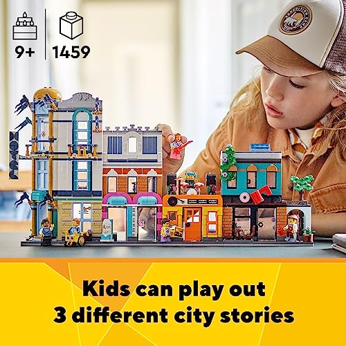 LEGO Creator Main Street 31141 Building Toy Set, 3 in 1 Features a Toy City Art Deco Building, Market Street Hotel