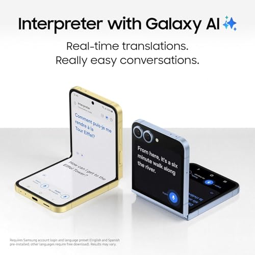 SAMSUNG Galaxy Z Flip 6 AI Cell Phone, 256GB Unlocked Android Smartphone, FlexCam, Photo Assist, Camcorder Mode, Live Interpreter, Foldable Design